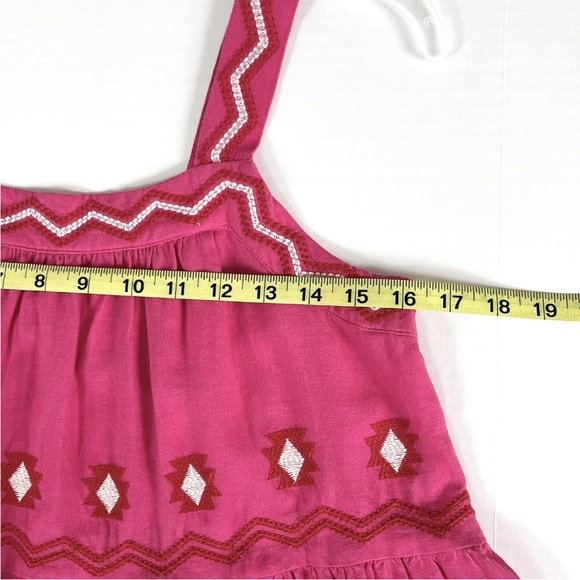 LOFT Top Womens XS Hot Pink Tiered Sleeveless  Peplum Swing Tank Linen Blend Top - Picture 8 of 12